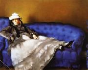 Edouard Manet Portrait of Mme Manet on a Blue Sofa Spain oil painting artist